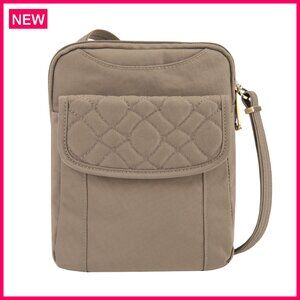Anti-Theft Quilted Slim Crossbody Pouch with RFID Blocking & Adjustable Strap